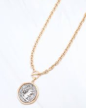 Load image into Gallery viewer, Towson Coin Link Necklace Worn Gold
