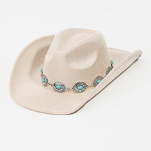 Load image into Gallery viewer, Turquoise Oval Stone Strap Western Cowboy Hat