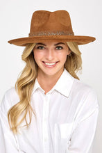 Load image into Gallery viewer, Embroidered Flower Strap Fedora Hat