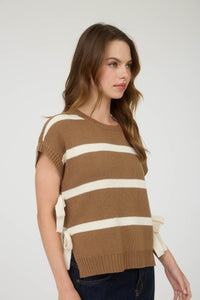Striped Side Tie Sweater