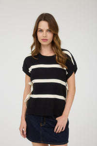 Striped Side Tie Sweater
