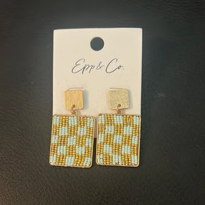 Square Checkered Gold/Mint