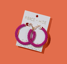 Load image into Gallery viewer, Solid Beaded Hoop