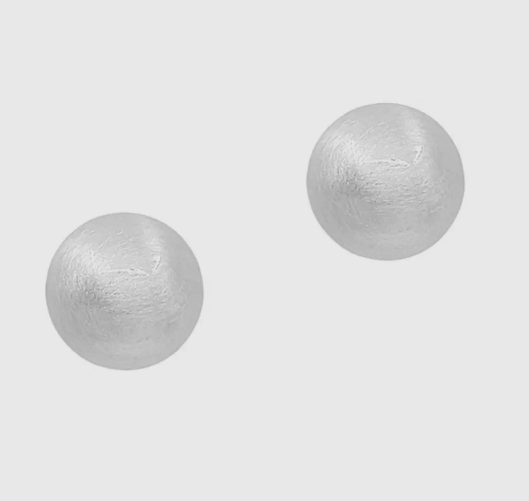 Large Matte Silver Ball Stud