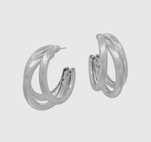 Load image into Gallery viewer, Silver Triple Hoops