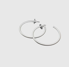 Load image into Gallery viewer, Matte Silver Skinny Hoops