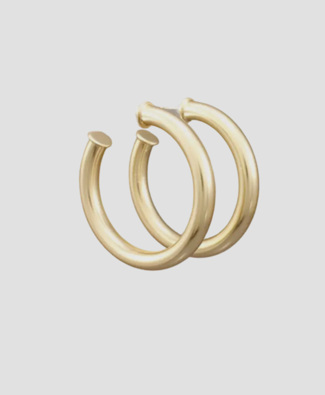 Brushed Gold Everyday Hoops