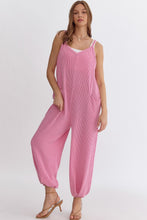 Load image into Gallery viewer, Pink Ribbed Jumpsuit