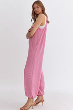 Load image into Gallery viewer, Pink Ribbed Jumpsuit