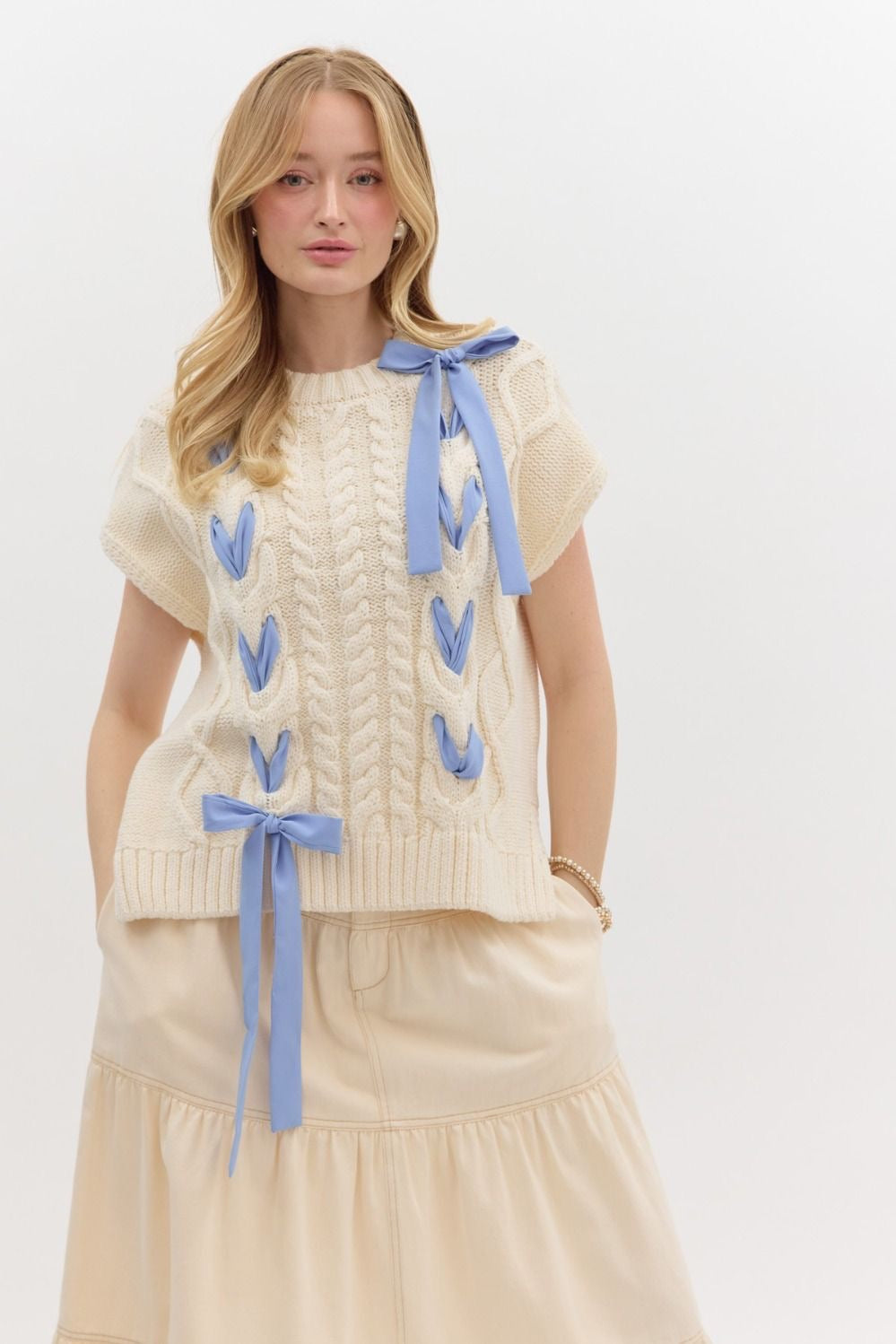 Blue Bow Sweater