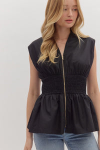 トップス The Barnnet Crepe Peplum Sleeveless Top the Barnnet Crepe Peplum Sleeveless Top
