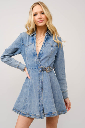 Buckle Wrap Dress