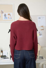 Load image into Gallery viewer, Burgundy Bow Sweater