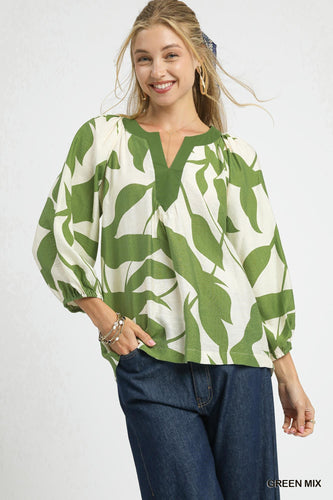 Leaf Print Top