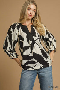 Leaf Print Top