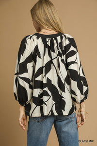 Leaf Print Top