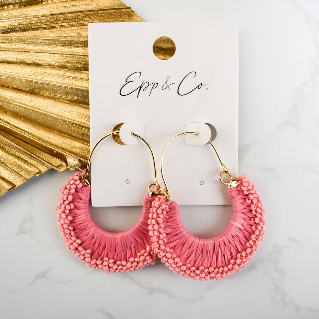 Coral Raffia Drops