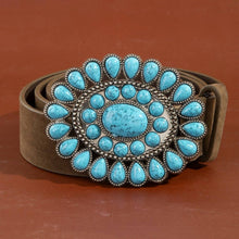 Load image into Gallery viewer, Turquoise Stone Buckle Belt