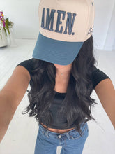 Load image into Gallery viewer, AMEN. - Slate Blue Vintage Trucker Hat