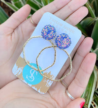 Load image into Gallery viewer, Glitter Top Hoops