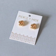 Load image into Gallery viewer, Gold Knot Stud Earrings | Classic Knot Stud