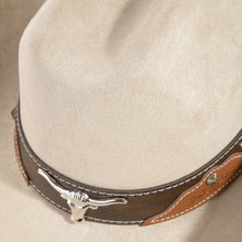 Load image into Gallery viewer, Western Long Horn Faux Leather Strap Cowboy Hat