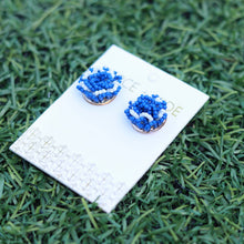Load image into Gallery viewer, Beaded Pom Earrings| Game Day Earrings| Back to School