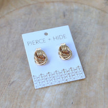 Load image into Gallery viewer, Gold Twisted Knot Earrings | Minimalistic Stud