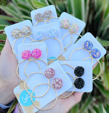 Load image into Gallery viewer, Glitter Top Hoops