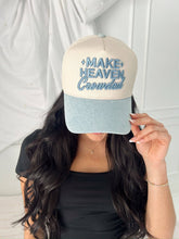 Load image into Gallery viewer, Make Heaven Crowded - Denim Vintage Trucker Hat
