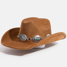 Load image into Gallery viewer, Turquoise Stud Concho Belt Western Cowboy Hat