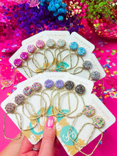 Load image into Gallery viewer, Glitter Top Hoops