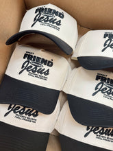Load image into Gallery viewer, Friend in Jesus - Black Vintage Trucker Hat