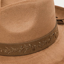 Load image into Gallery viewer, Embroidered Flower Strap Fedora Hat
