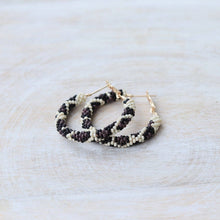 Load image into Gallery viewer, Cheetah Beaded Hoop Earrings | Animal Print Hoop