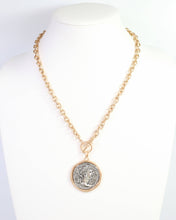 Load image into Gallery viewer, Towson Coin Link Necklace Worn Gold