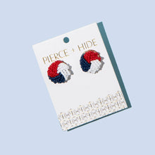 Load image into Gallery viewer, Beaded Knot Stud Earring | Patriotic Earrings