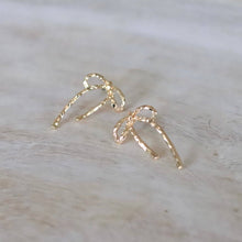 Load image into Gallery viewer, Textured Ribbon Drop Earrings | Bow Earrings