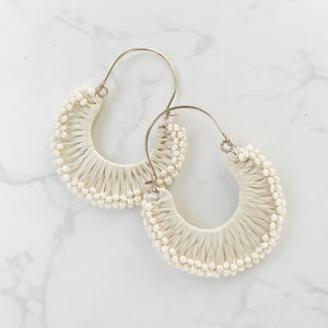 Latte Raffia Hoops