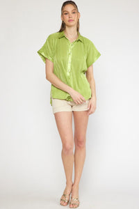 Apple Green Satin Top