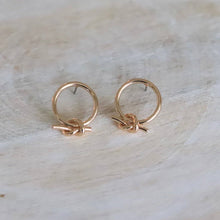 Load image into Gallery viewer, Petite Knot Hoop Stud Earrings | Knot Hoop