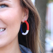 Load image into Gallery viewer, Patriotic Color Block Hoop Earrings