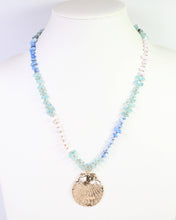 Load image into Gallery viewer, Asheville Beaded Necklace with Shell Blue Multi