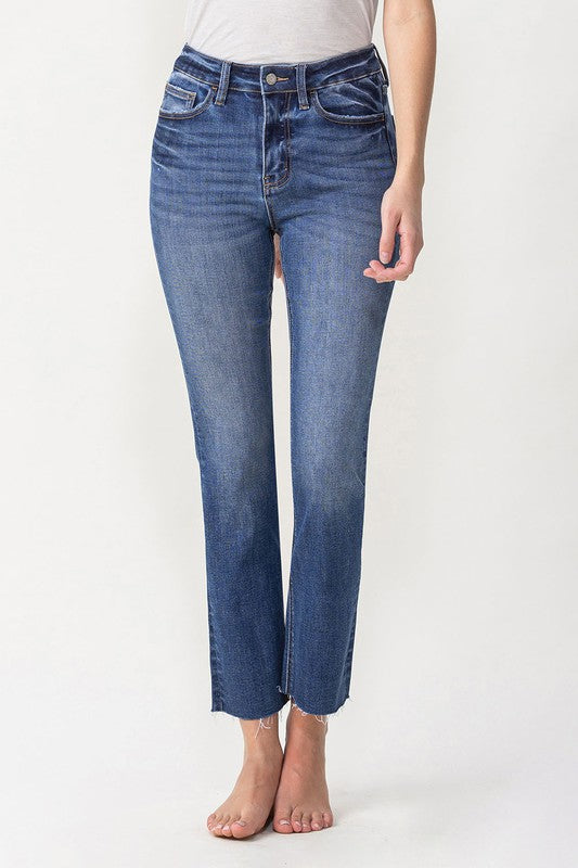 High Rise Slim Straight Denim